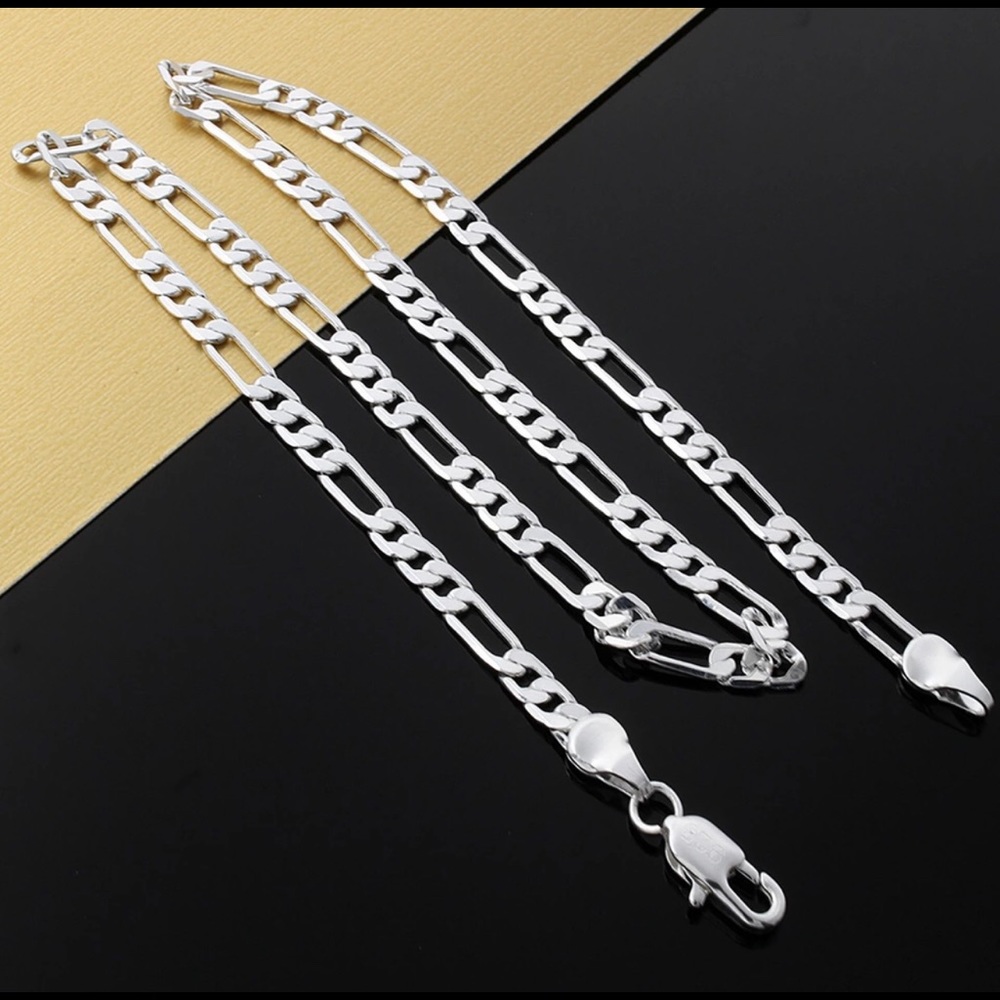 925 Silver Figaro Link Chain